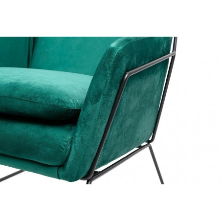 MSE011000308.V35 Fotel EMMA VELVET ciemny zielony welur - podstawa czarna