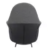 HE493-3.A-02.RM14 Fotel LOBBY TEDDY szary - stal nierdzewna, czarny opal