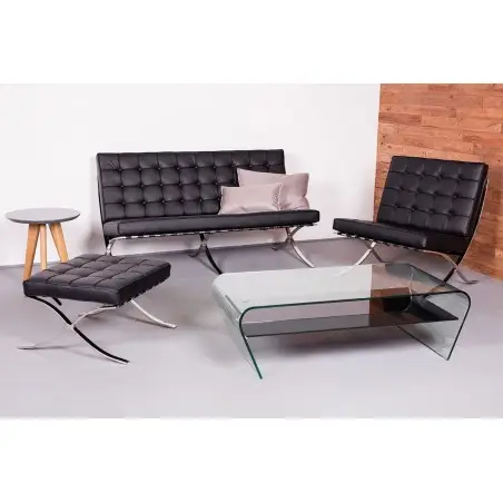 KH1501100210 Fotel BARCELON PRESTIGE PLUS czarny - włoska selekcjonowana skóra naturalna, stal