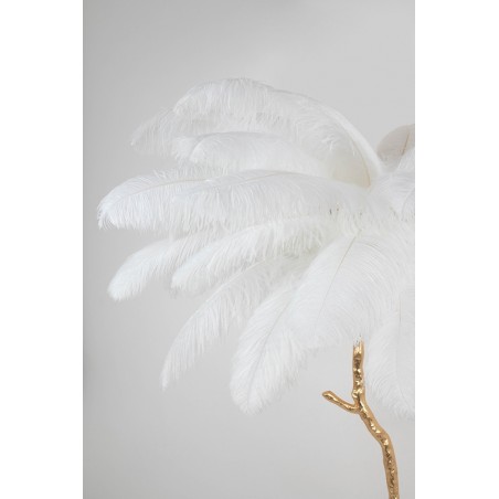 MSE1501100417 Lampa podłogowa TIFFANY 175 biała  mosiądz / naturalne pióra