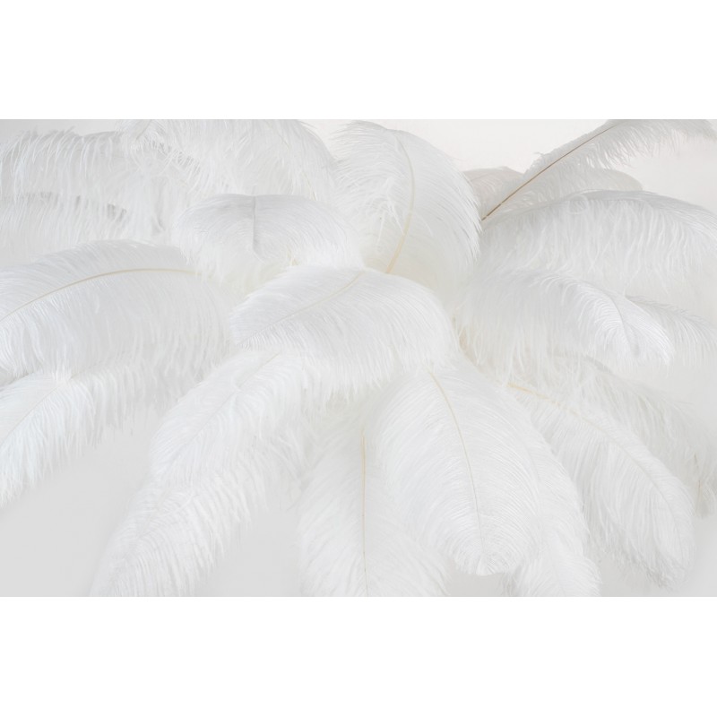MSE1501100417 Lampa podłogowa TIFFANY 175 biała  mosiądz / naturalne pióra