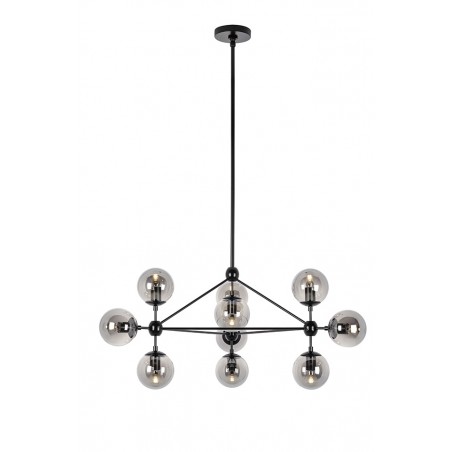 MD10230-10 Lampa wisząca PLANETARIO 10 czarna - klosze dymione