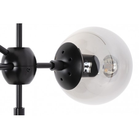 MD10230-10 Lampa wisząca PLANETARIO 10 czarna - klosze dymione