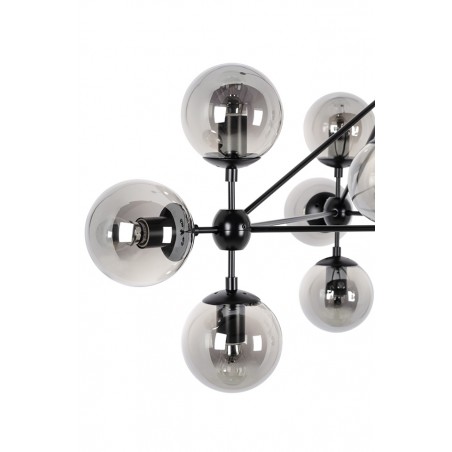 MD10230-10 Lampa wisząca PLANETARIO 10 czarna - klosze dymione