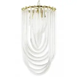 JD9607-L.GOLD Lampa wisząca MURANO L złota - szkło, metal