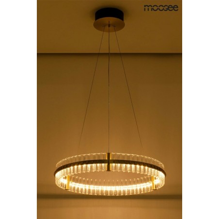 MSE010100167 MOOSEE lampa wisząca SATURNUS 70 złota - LED, kryształ, stal szczotkowana