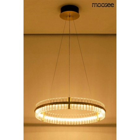 MSE010100167 MOOSEE lampa wisząca SATURNUS 70 złota - LED, kryształ, stal szczotkowana