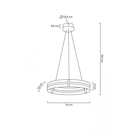 MSE010100167 MOOSEE lampa wisząca SATURNUS 70 złota - LED, kryształ, stal szczotkowana