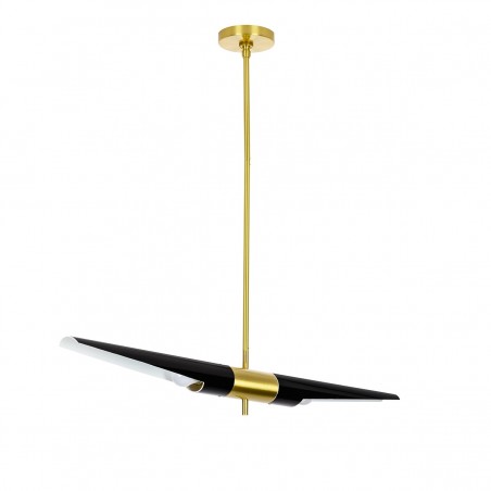 MD21419-2M.BLACK.GD Lampa wisząca APOLLO 1 czarna - szczotkowane złoto