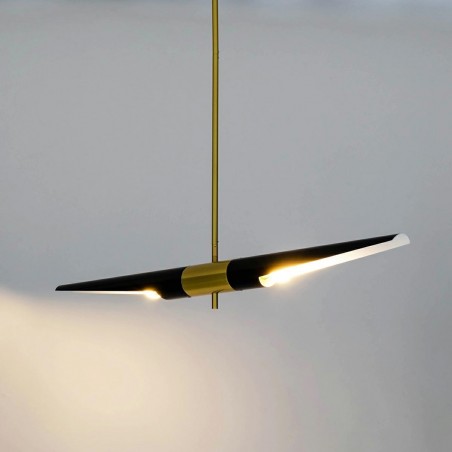 MD21419-2M.BLACK.GD Lampa wisząca APOLLO 1 czarna - szczotkowane złoto
