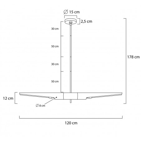MD21419-2M.BLACK.GD Lampa wisząca APOLLO 1 czarna - szczotkowane złoto