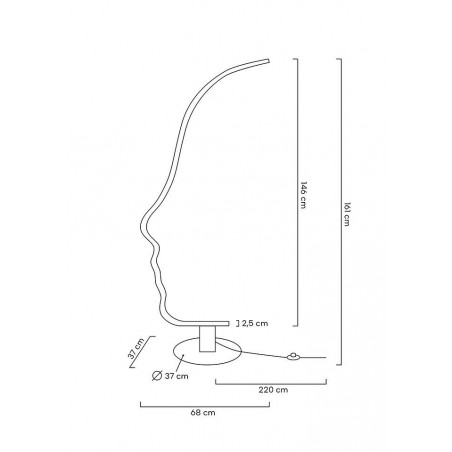 MSE1501100420 Lampa podłogowa FACE FLOOR czarna