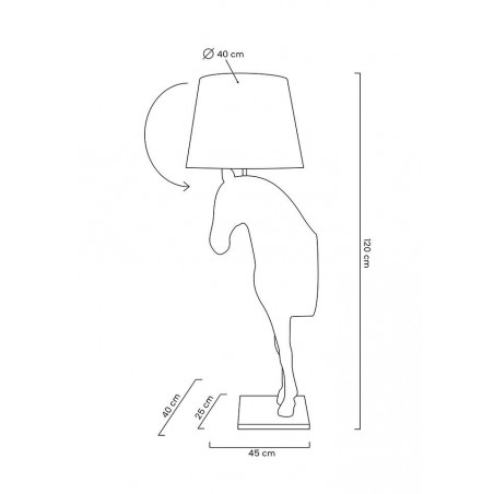 MSE1501100429 Lampa podłogowa KOŃ HORSE STAND S czarna  - włókno szklane