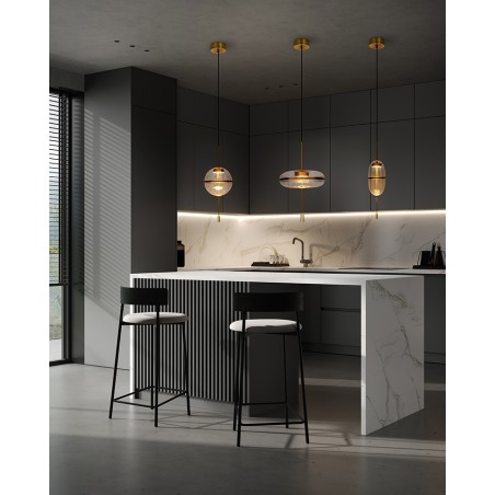 MD12001-1-360 Lampa wisząca CHAPLIN 360 mosiądz - LED, szkło