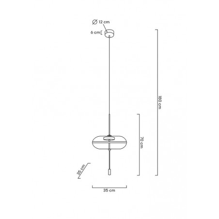 MD12001-1-360 Lampa wisząca CHAPLIN 360 mosiądz - LED, szkło