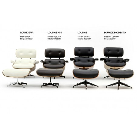 T066F.WHITE Fotel LOUNGE HM PREMIUM SZEROKI biały - orzech