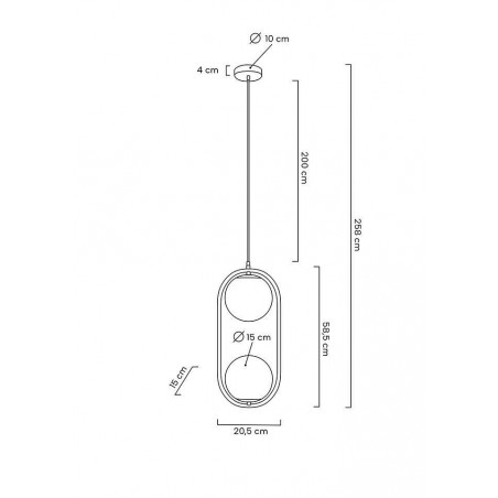 MSE010100303 MOOSEE lampa wisząca AURELIA TWIN złota