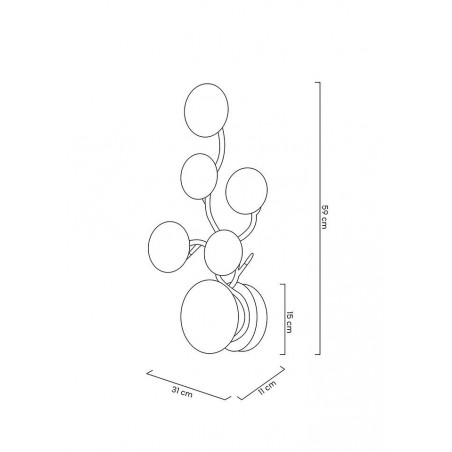 MSE1501100179 MOOSEE lampa ścienna LIRIO 6 złota
