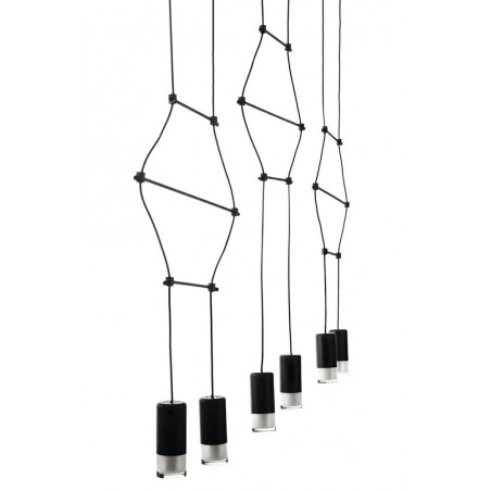 MSE1501100472 Lampa wisząca FLUSSO LINE 6 czarna