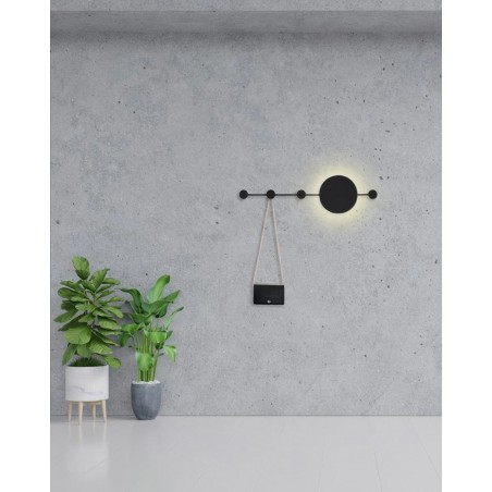 MSE010400210 MOOSEE lampa ścienna SHADOW HANG z wieszakiem czarna