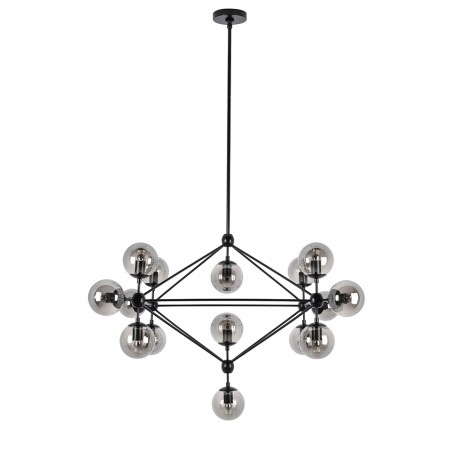 MD10230-15 Lampa wisząca PLANETARIO 15 czarna - klosze dymione