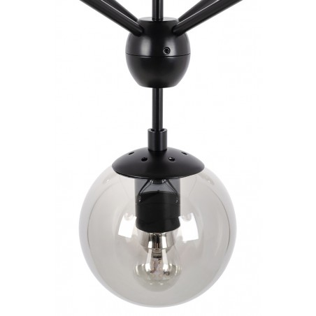 MD10230-15 Lampa wisząca PLANETARIO 15 czarna - klosze dymione