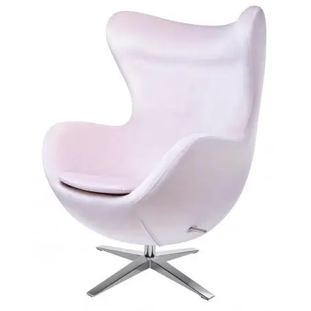 HE066-AY1908-30.LP Fotel EGG SZEROKI VELVET jasny róż.30 - welur, podstawa stal
