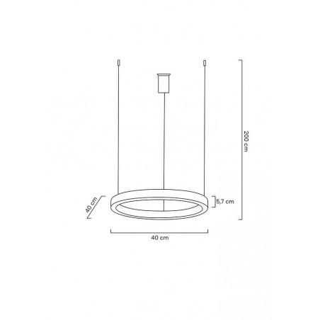 JD8169-40.SILVER Lampa wisząca RING 40 srebrna - LED, stal polerowana