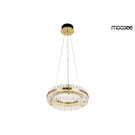 MSE010100166 MOOSEE lampa wisząca SATURNUS 47 DUO złota - LED, kryształ, stal szczotkowana