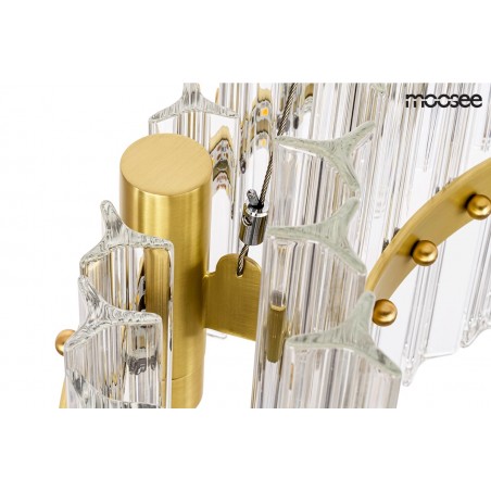 MSE010100166 MOOSEE lampa wisząca SATURNUS 47 DUO złota - LED, kryształ, stal szczotkowana