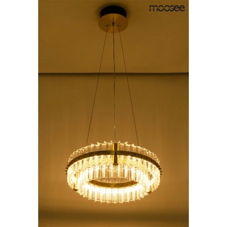 MSE010100166 MOOSEE lampa wisząca SATURNUS 47 DUO złota - LED, kryształ, stal szczotkowana