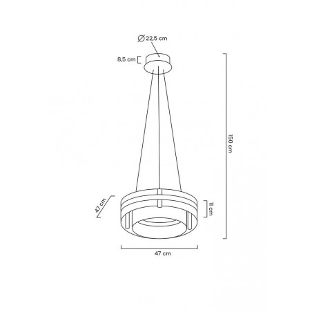 MSE010100166 MOOSEE lampa wisząca SATURNUS 47 DUO złota - LED, kryształ, stal szczotkowana