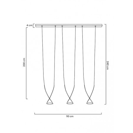 MSE010100280 MOOSEE lampa wisząca ATLAS 3 czarna