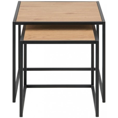 0000090954 ACTONA zestaw stolików SEAFORD dąb - MDF, metal