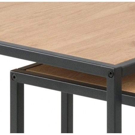 0000090954 ACTONA zestaw stolików SEAFORD dąb - MDF, metal