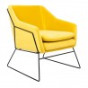 MSE011000308.V20 Fotel EMMA VELVET żółty welur - podstawa metal czarna