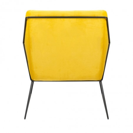 MSE011000308.V20 Fotel EMMA VELVET żółty welur - podstawa metal czarna