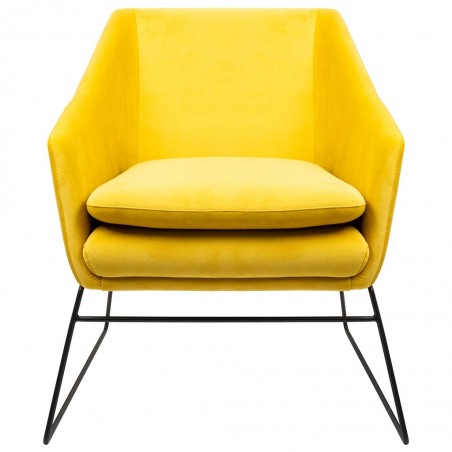 MSE011000308.V20 Fotel EMMA VELVET żółty welur - podstawa metal czarna