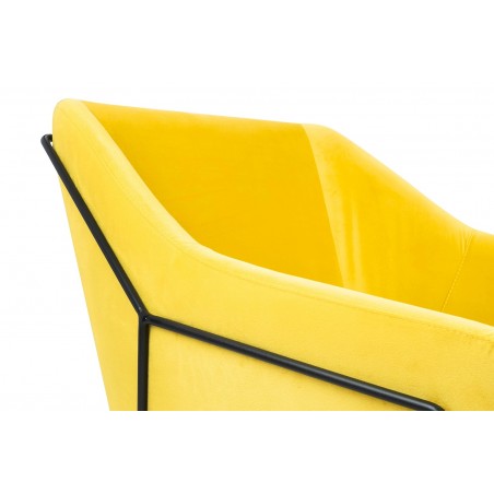 MSE011000308.V20 Fotel EMMA VELVET żółty welur - podstawa metal czarna