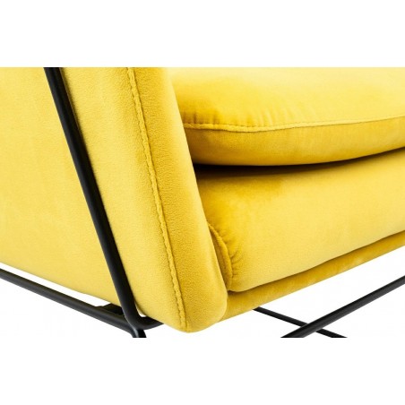 MSE011000308.V20 Fotel EMMA VELVET żółty welur - podstawa metal czarna