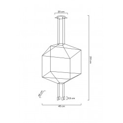 91906 Lampa wisząca FLUSSO 4 czarna