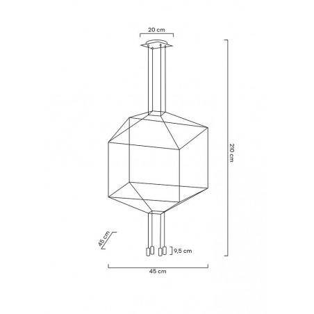 91906 Lampa wisząca FLUSSO 4 czarna
