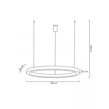 JD8169-100.SILVER Lampa wisząca RING 100 srebrna - LED, stal polerowana