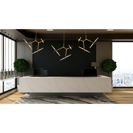 XCP8053-6.GOLD Lampa wisząca CANDELABR 6 złota - aluminium, szkło