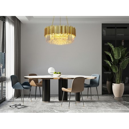 DW-D5688S.GOLD Lampa wisząca IMPERIAL GOLD 60 - stal, kryształ