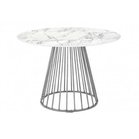 KH1204100129.CHROM Stół GLAM MARBLE 110 - MDF, chromowana podstawa