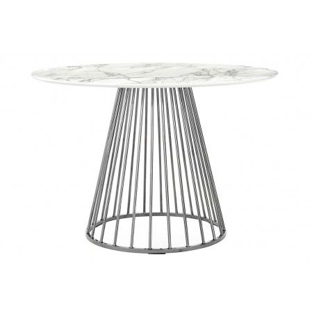 KH1204100129.CHROM Stół GLAM MARBLE 110 - MDF, chromowana podstawa