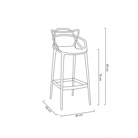 BS-936B.75.BLACK Krzesło barowe HILO PREMIUM 75 cm czarne
