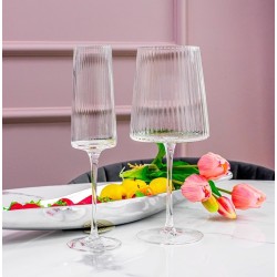 53268 KARE kieliszek do szampana RIFFLE 215 ml transparentny