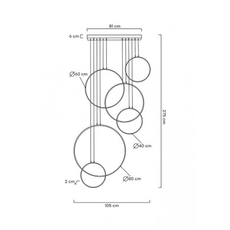 MSE010100371 MOOSEE lampa wisząca CIRCULO SIX czarna
